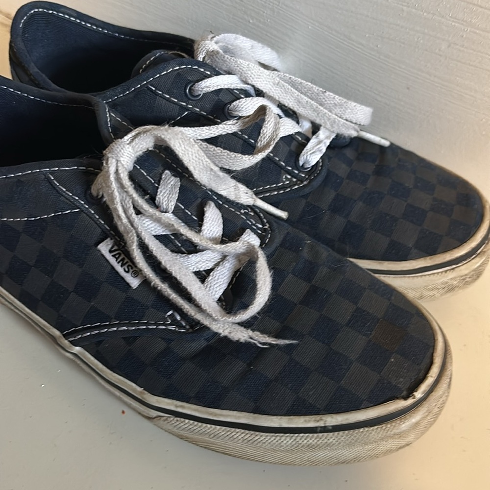 Vans Kids Shoes Navy Blue Checkered Skate Size 5